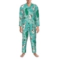thumbnail image 3 of Fotbe Alapaca in Boho Pijama de Hombre con Estampado de Manga Larga, Conjunto de 2 Piezas, Ropa de Dormir Suave y Cómoda con Bolsillos-Large, 3 of 7