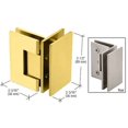 thumbnail image 2 of CRL GEN092SB Satin Brass Geneva 092 Series 90 Degree Glass-to-Glass Hinge, 2 of 8