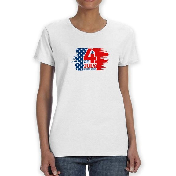 4Th Of July Day. Shaped T-Shirt Women -Image by Shutterstock, Female x-Large