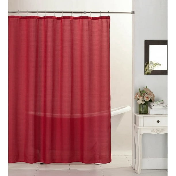 Emerson Canvas Shower Curtain Modern Solid Color Polyester, Durable
