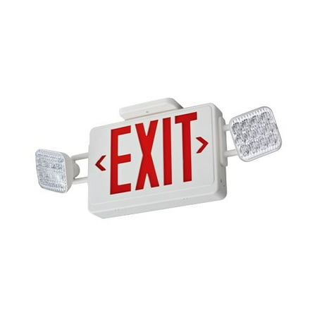 Lithonia Lighting ECR LED M6 Red LED Ceiling Mount Exit Sign / Emergency Light Combo
