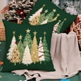 thumbnail image 3 of Christmas Pillow Covers 18X18 Set of 2,Watercolor Christmas Tree Stars Decoration Holiday Farmhouse Winter Pillow Case for Sofa Couch Decor（Green） AA366-18-2, 3 of 6