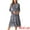 Grey Blue, variant on Fall Floral Long Sleeve Chiffon Midi Dress L Grey Blue