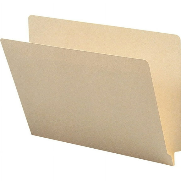 Business Source Straight Tab Cut Letter Recycled End Tab File Folder - 8 1/2" x 11" - End Tab Location - Manila - 10% Recycled - 100 / Box | Bundle of 2 Boxes