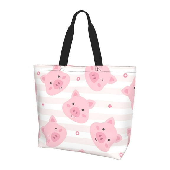 Yiaed Cartoon Pig Print Handbag for Women Tote Purse Shoulder Bag Large Fashion Hobo Purse Handbag Shopping Tote
