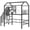 Black, variant on Twin Size Loft Bed with Storage Stairs, Metal Loft Bed with A Storage Box and Safety Guardrail, House Bed with Roof Design for Kids Teens Adults Bedroom, No Box Spring Needed, Black