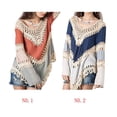 thumbnail image 2 of Qarigey Blusa calada de ganchillo para mujer, traje de baño con escote en V, holgada de manga larga estilo bohemio, Tops de para niña, Abrigos y chamarras No.01 Qarigey  FS7485-01, 2 of 6