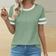 thumbnail image 2 of Pantalones Cortos para las Mujeres Sexy Cuello Redondo de Moda Casual de Manga Corta de Poliéster, Blusa de Verano de Primavera para el Uso Diario, 2 of 4