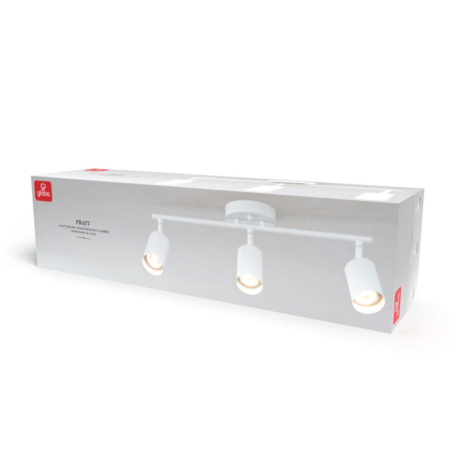 Globe Electric 21" 3-Light Matte White Track Lighting with Pivoting Track Heads