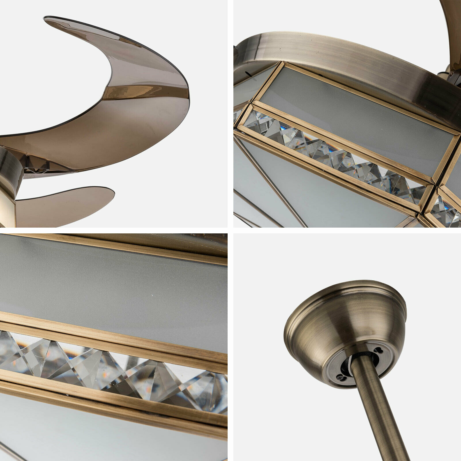 42"Tiffany Style Chandelier Classic Modern Indoor Ceiling Fan with LED light Ceiling light with Fan pendent celling lighting lamp light fixture Remote Control 3 Speed Adjustable