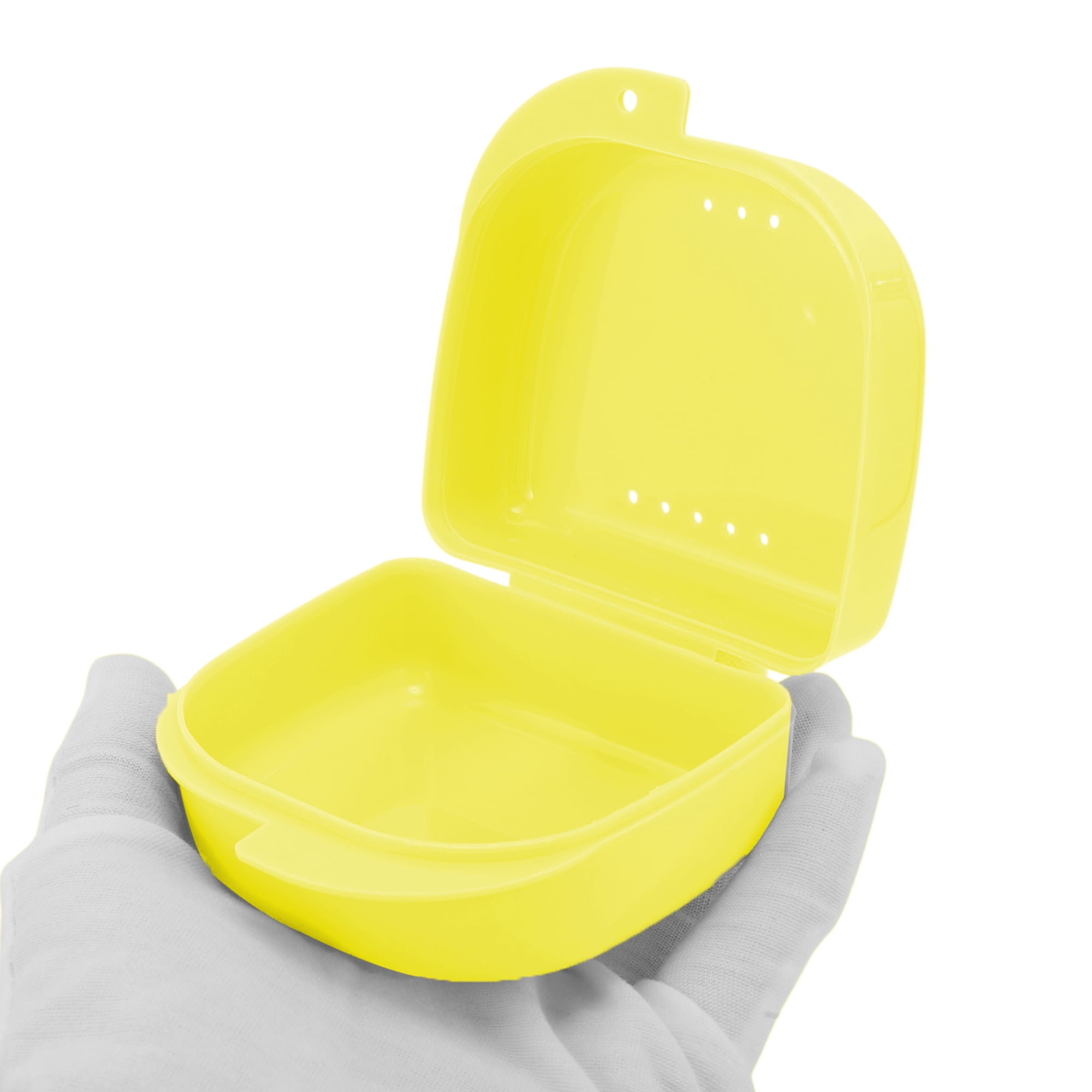 Unique Bargains Strapless Hole Portable Retainer Case Braces Box 1 Pc Yellow