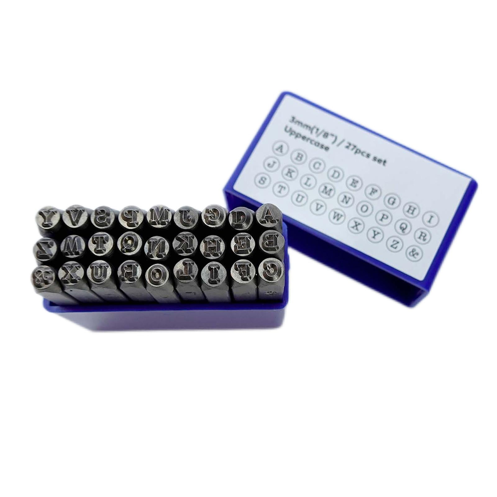 Nishiyuenyi 3mm Metal Stamping Tool Set Permanently Engrave Jewelry Craft Stamping Punch Set 27x Capital Letter
