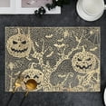 thumbnail image 1 of Vrorvz Napperon de Table d'Halloween Fantôme Citrouille Déco pour Fêtes et Rassemblements en Matériau Pvc Durable Résistant à la Chaleur Non Imperméable Facile à Nettoyer pour la Maison et le Restaurant 17.7x11.8 Po Or, 1 of 6