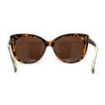 thumbnail image 4 of Womens Classic Oversized Cat Eye Fashion Plastic Sunglasses Tortoise Brown, 4 of 4