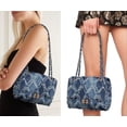 thumbnail image 4 of MKP - Bolsas de hombro pequeñas para mujer, acolchadas, cruzadas, vaqueros, desgastadas, de noche, con correa de cadena, Azul mezclilla, 10W x 8H x 3.5D, 4 of 5
