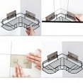 thumbnail image 7 of PENGXIANG Corner Shower Caddy Bathroom Organizer Shelf for Storage Drill Free Bath Rack Adhesive Wall Mounted Shelves Holder for Bathtub and Kitchen (Black), 7 of 7