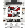 thumbnail image 5 of Stove Top Covers for Electric Stove 28.5x20.5 Inches, Red Grey Geometric Heat Insulation Fireproof Glass Cooktop Protector, Irregular Abstract Art Modern Countertop Stovetop Cover for Kitchen, 5 of 8