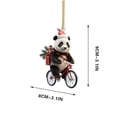 thumbnail image 2 of Puntoco Colgante plano navideño con forma de bicicleta y pandas para coche Liquidación de adornos de decoración interior y exterior en Navidad, 2 of 6