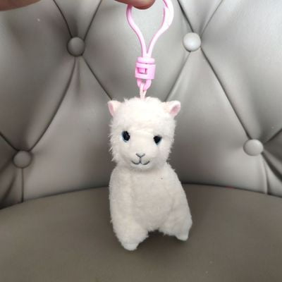 Llavero con Clip de Animal de peluche de ojos grandes, llavero Kawaii, búho, oso, Alpaca, cerdo, murciélago, jirafa, Tortuga, perro, gato, unicornio, juguetes para niños
