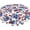 Blue Red Flowers, variant on Summer Nautical Coastal Tablecloth Round 60 Inch Beach Starfish Seashell Print Polyester Table Cloth Sea Coral Circular Table Cover for Party Kitchen Dining Picnic Holiday Outdoor Decor