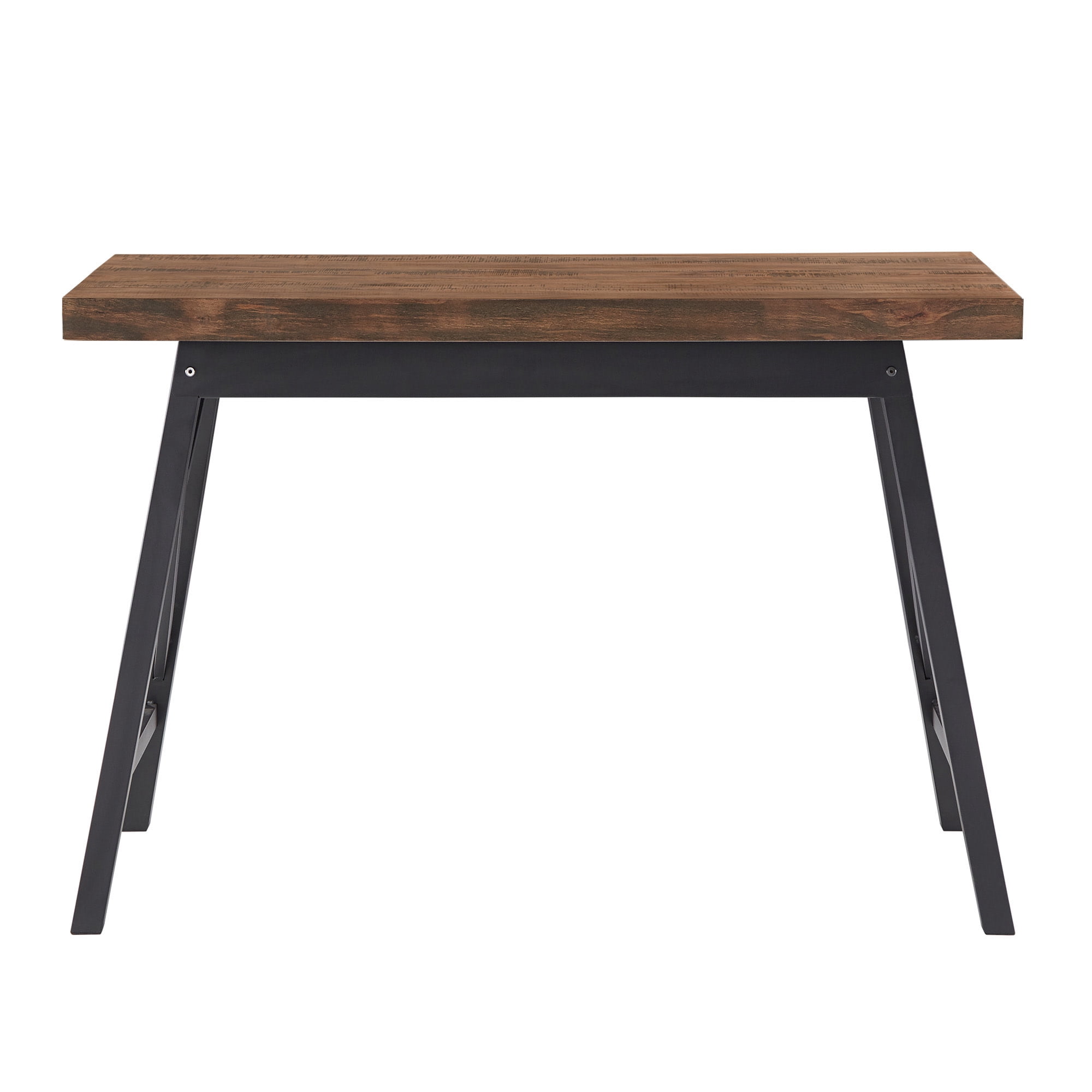 Weston Home Westyn Rustic X-Base Desk,Brown Finish