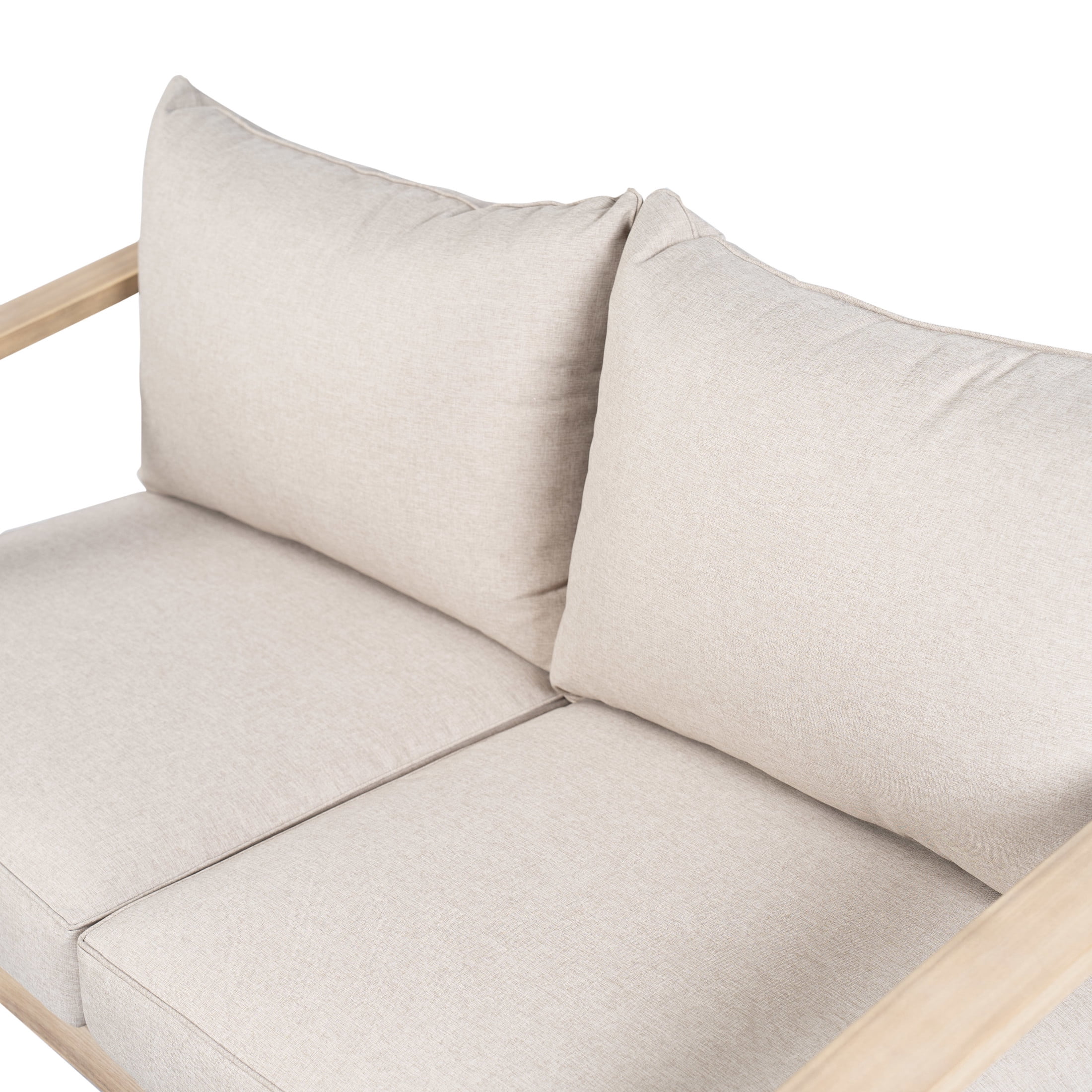 Christopher Knight Home Outdoor Loveseat with Cushions, Wicker Backrest, Light White + Beige