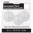 thumbnail image 2 of 6" Mini White Tissue Paper Fan Decorations, 3ct, 2 of 2