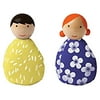 Manhattan Toy MiO Wooden Bean Bag People Peg Doll Toys - Yellow & Blue Imaginative Play Characters
