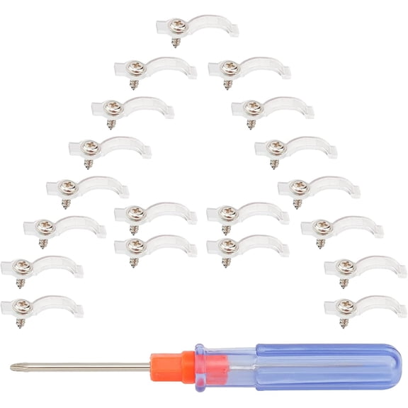 120Pcs Light Strip Mounting Brackets Transparent LED Lights Plastic Clips Clear Fixing One Side Clip with Screws Screwdriver