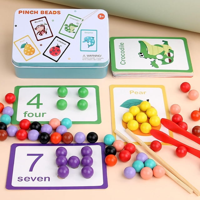 Juego De Combinación De Cuentas Con Clip, Juguete De Clasificación De Colores Para Niños Y Niñas, Educación En Casa