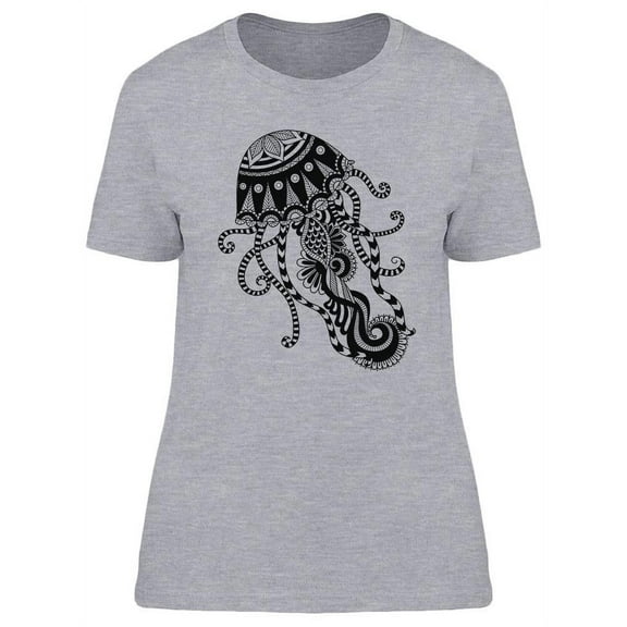 Jellyfish Zentangle Tattoo T-Shirt Women -Image by Shutterstock, Female Small