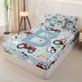 thumbnail image 2 of Catabedysis Red Tractor Letter Print Zipper Twin Comforter Sets with Fitted Sheet and 2 Pillowcases For Boys,Cute Farm Animal Monogrammed B Zipper Bedding Set,Colorful Stars Reversible,4 Pieces, 2 of 7