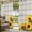 Yellow Grey, variant on Outdoor Curtains for Patio Waterproof, Spring Sunflowers Outdoor Privacy Panels Grommet, Yellow White Plaid Farmhouse Rustic Blackout Outside Curtains for Porch/Cabana/Pergola/Gazebo 54"x84", 1 Panel