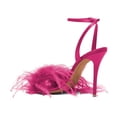 thumbnail image 4 of XYD Women Open Toe Feather Sandals Adjustable Strap Buckles High Stiletto Heels Wedding Party Summer Shoes Size 7 Fuchsia, 4 of 4