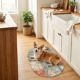 thumbnail image 4 of Oval Door Mat 18"x30", Elegant Spring Floral Absorbent Non Slip Welcome Mats for Front Door, Summer Botanical Farmhouse Diatomaceous Entryway Rug for Indoor Bathroom Kitchen Laundry Room Entrance, 4 of 9