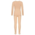 thumbnail image 2 of Linjinx Kids Girls Base Layers Warm Underwear Set Long Sleeve Fleece-Lined Undergarments Undershirt A Nude M, 2 of 7
