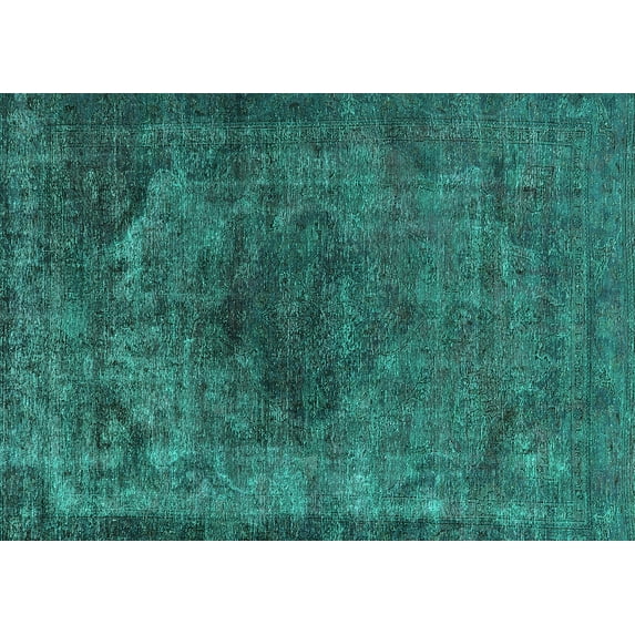 Ahgly Company Indoor Rectangle Oriental Turquoise Blue Industrial Area Rugs, 3' x 5'