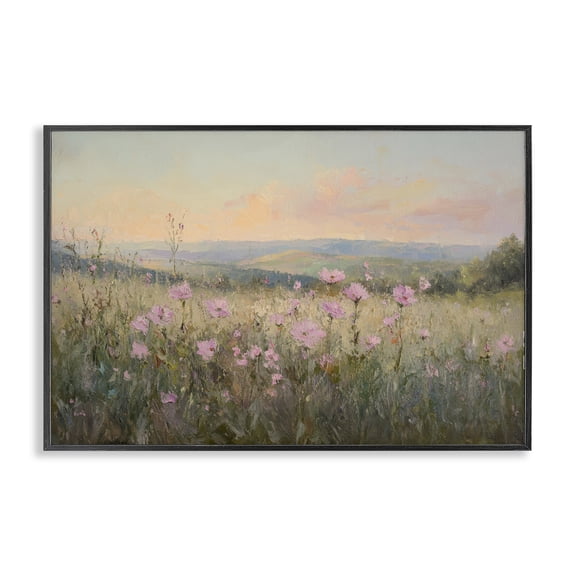 Stupell Industries Transitional Tranquil Meadow At Dawn Black Framed Giclee Art, 18 x 12, by Petals Prints Design