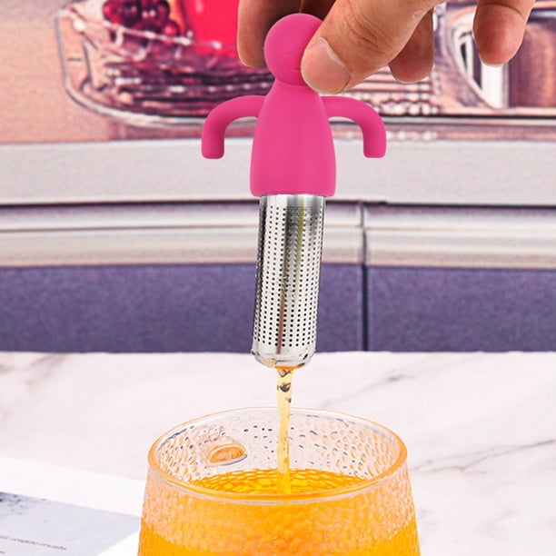 Aparatos de cocina, Accesorios de cocina, Filtro de té con forma humana, Máquina para preparar té, Vaso de té de acero inoxidable, Filtro de té, Vaso de té creativo, Infusor de té de silicona