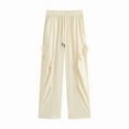thumbnail image 5 of Efsteb Trendy Pants for Women 2025 High-Waisted Cargo Pants Wide Leg Athletic Hiking Trousers (Beige,XXL), 5 of 5