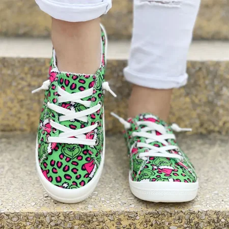

Yishow-A1 Cartoon Print Casual Sneakers Lightweight Lace Up Flat Running Sports Shoes Women‘s Footwear