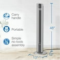 thumbnail image 6 of Lasko 48" Oscillating Tower Fan with Fresh Air Ionizer and Remote Control, T48310, Gray, 6 of 12
