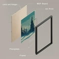 thumbnail image 4 of PixonSign Framed Canvas Print Wall Art Set - Teal Winter Snowy Pine Trees Art - Set of 3 Forest Landscape Nature Wilderness Wall Décor for Living Room, Bedroom - 11"x14" Panels Black, 4 of 5
