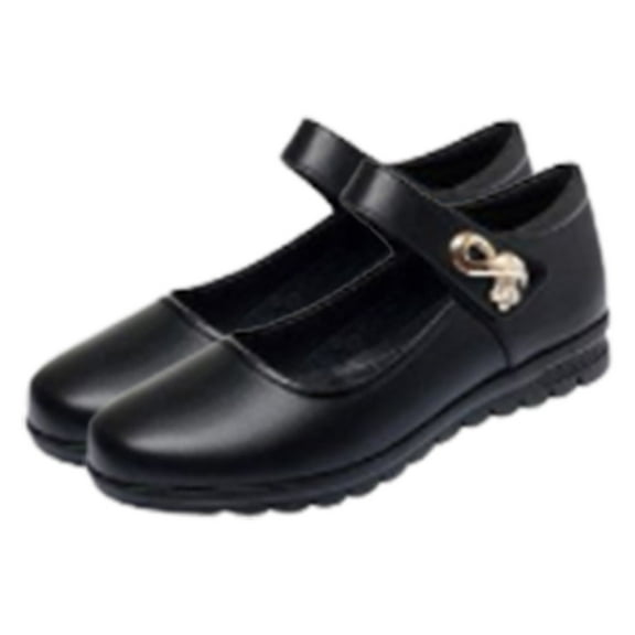 KIJBLAE Women's Comfortable Mary Jane Shoes Bowknot Decorated Flats Non-Slip Rubber Sole School Uniform Footwear Daily Loafers Black 37