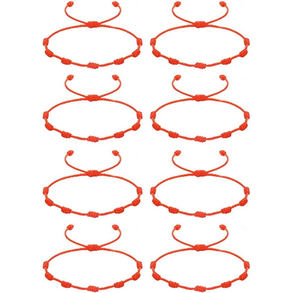 Set of 8 Red Bracelet Bracelets with Lucky Red String Bracelets,