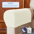 thumbnail image 4 of Subtrex Stretch Textured Grid Washable Sofa Armrest Slipcover (Set of 2, Ivory), 4 of 7