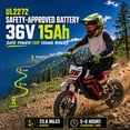 thumbnail image 6 of IVFJFV 500W Electric Dirt Bike for Kids,Up to 17.4MPH & 23.6 Miles,Two Speed Modes, Front & Rear Suspension,Mechanical Disc Brakes, 165 LBS,Beginner-Friendly Handle, All-Terrain,RED, 6 of 9