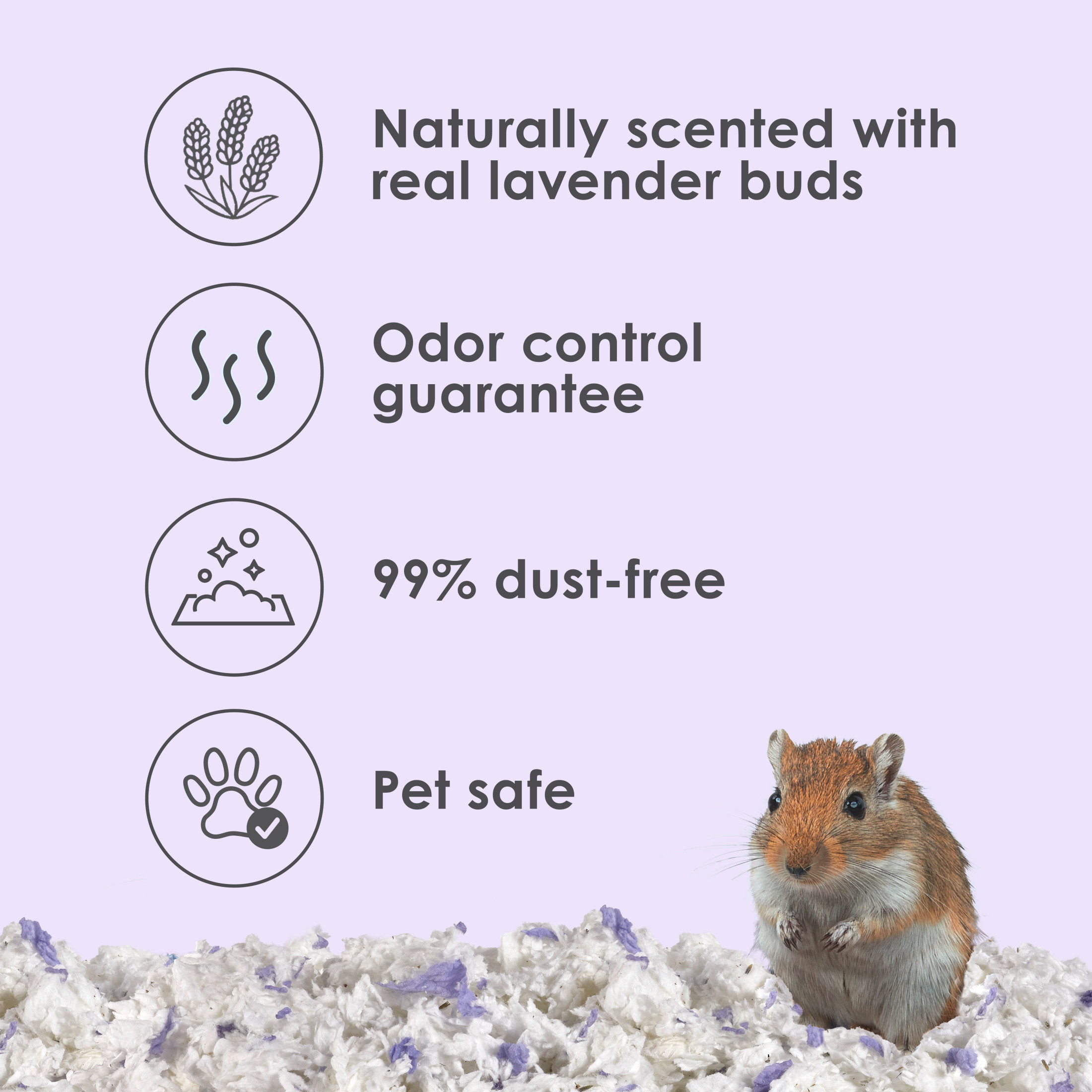 Kaytee Clean & Cozy Lavender Small Animal Paper Bedding, 49.2L photo 3