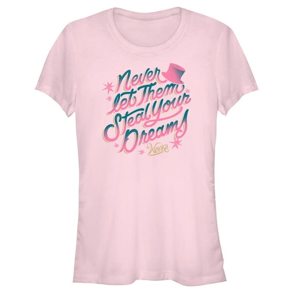 Junior's Wonka Never Let Them Steal Your Dreams  Graphic Tee Light Pink X Large