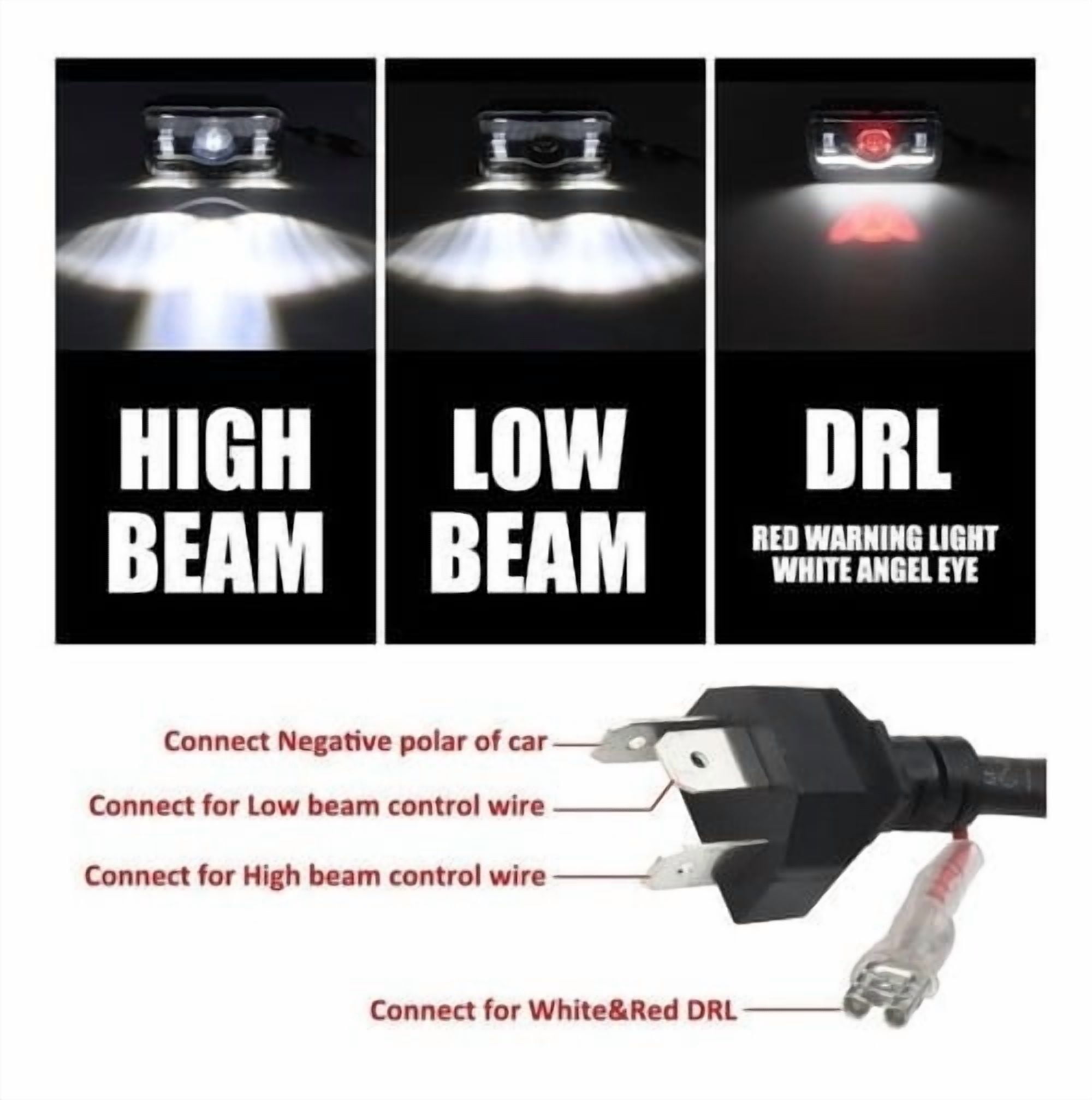 Applies to A Pair Led Headlight Magnifying Glass 4x6 Rectangular Angel Demon Eyes